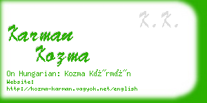 karman kozma business card